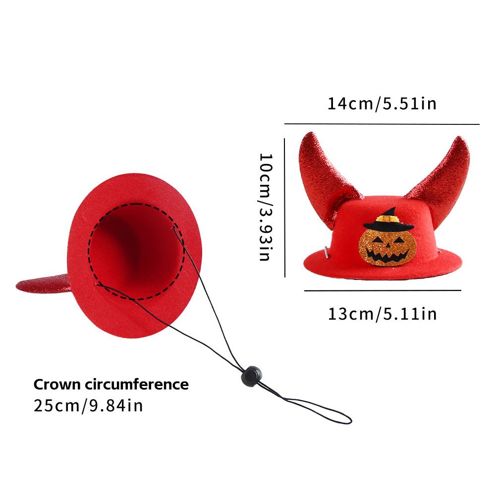 Halloween Pet Horns Adjustable for Cats Dogs Funny Party Hats Cute Devil Costume Trick or Treat Gear Satanic Pet Accessories