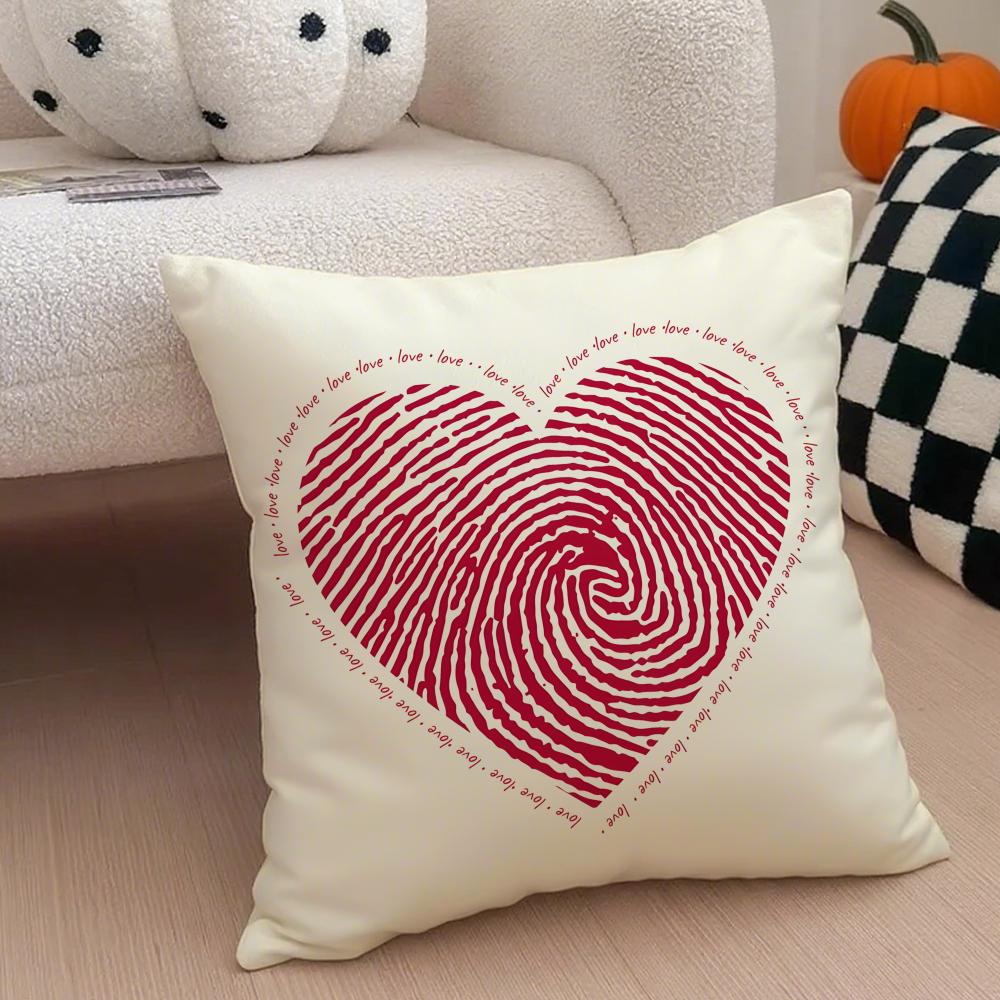 Heart Shape Cushion Cover Throw Pillow Cover Hidden Button Durable Polyester Chair Cushion