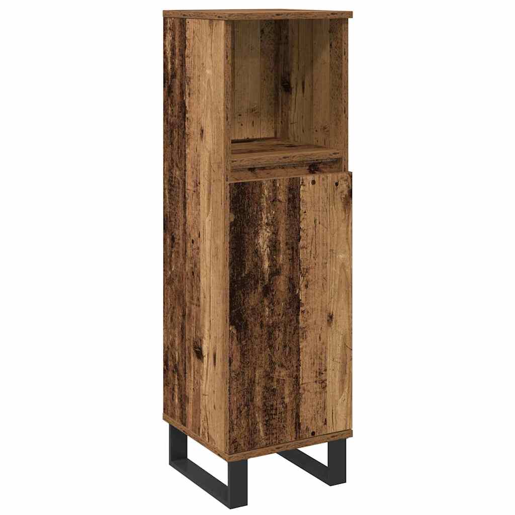 Bathroom Furniture Set with Shelf and Door 3 pcs Brown Wood Based Material