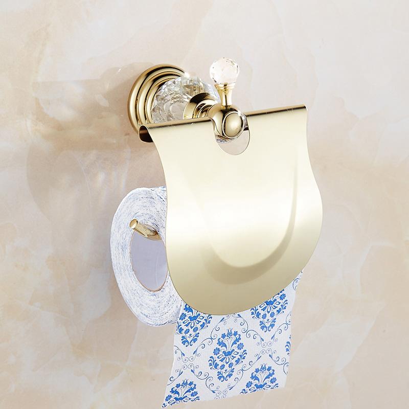 Bathroom Towel Shelf Gold Finished Bath Toilet Paper Holder Robe Hook Towel Rack Holder Tumble Holder Soap Basket ELG85400
