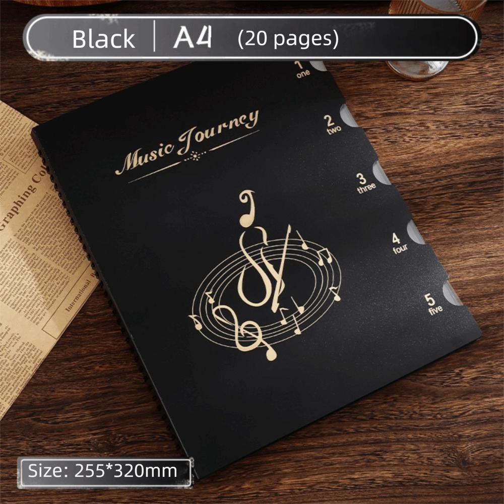 20/30 Sleeves Spiral Music Folder Non-reflective Document Organizer Retro Sheet Music Binder