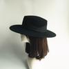 Comércio Exterior Britânico Retrô Preto Camelo Aba Larga Aba Larga Lã Lã Topo Plano Chapéu de Copa Feminino Outono e Inverno Francês Versátil Feltro