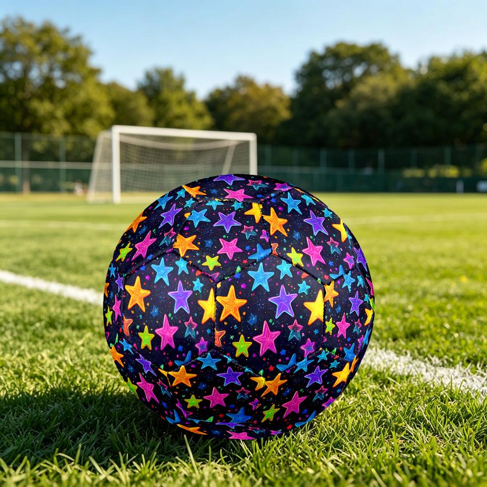 1PC Colorful Starry Sky Soccer Ball Size 5 Football Machine Sewn Indoor/Outdoor Universal Football W101