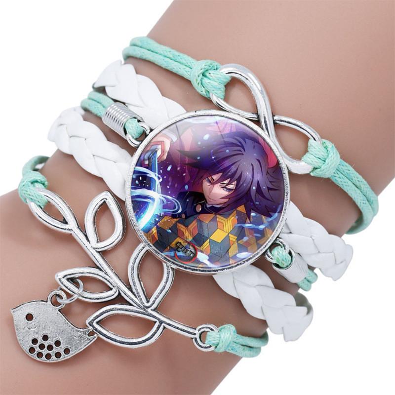 Fashionable Demon Slayer Nezuko Bracelet Mixed Materials With Plated Finish