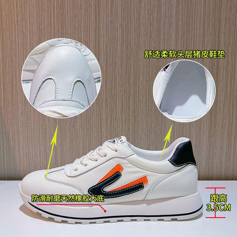 Spring 2025 New Flat White Shoes Women's Leisure Sports Running Breathable Women's Shoes Round Head Single Shoes Women's Tide