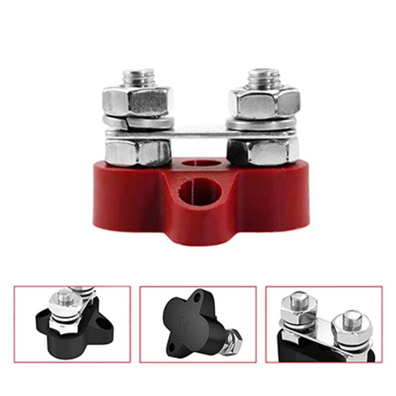 Single/Dual Terminal Block Stud 12-48V Bus Bar Power Terminal Block Positive Negative Fixed Wiring Bolts For Truck Rv Boat