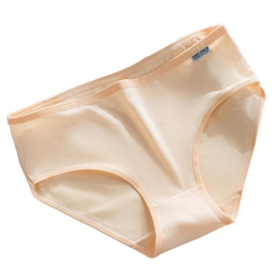 Women Underpants Lace Solid Color Breathable Mid Waist Soft Anti-septic Cotton