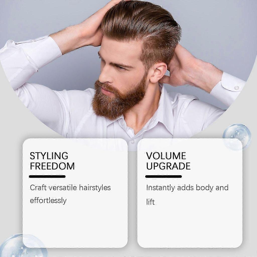 Men's Hair Texture Powder - Natural, Non-Sticky Volumizing Styling Powder for Fluffy, Layered Hair - Easy Application, 15g