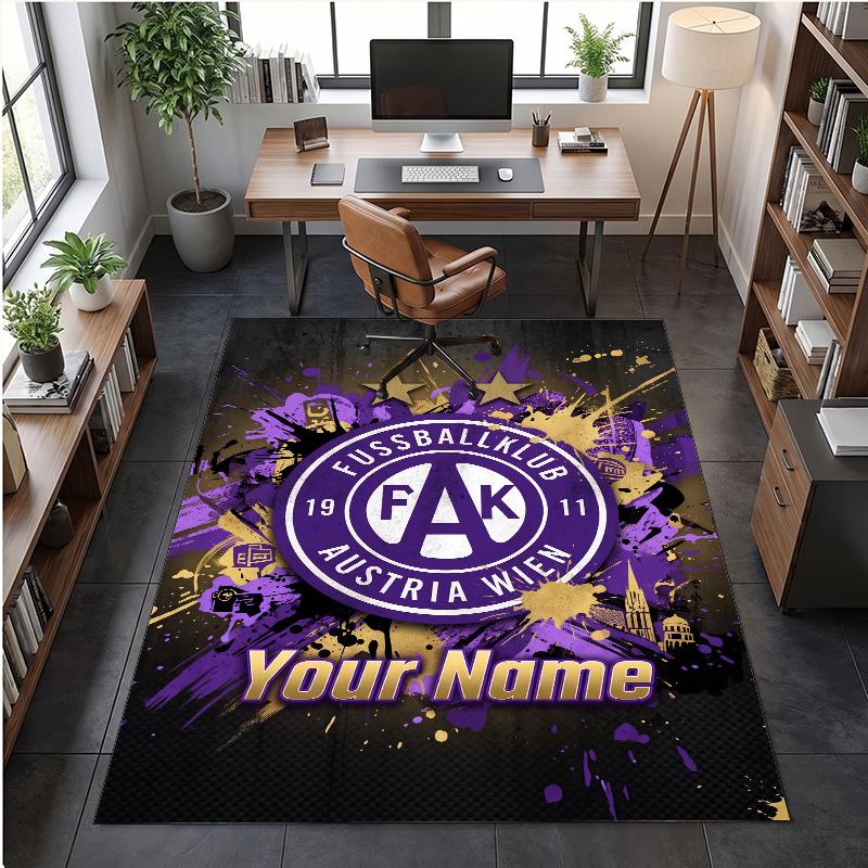 Crystal Velvet Rug Austria Wien FC Print Custom Name Text Floor Mat Home Decor