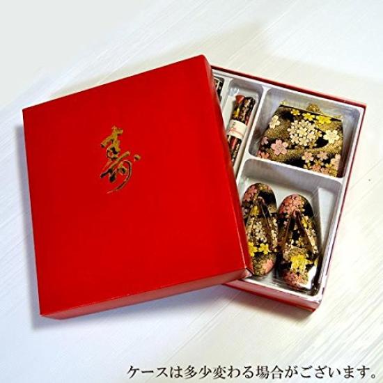 Kimono Store Zori Bag Hakoseko Set Eba for 7 Years Beige [Besaka HESAKA] Shichi-Go-San 6-piece pattern/L (21cm Old)