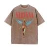 Nirvana Angel Graphic Vintage Washed T-Shirt, Retro Rock Band Oversized Cotton Tee, Streetwear Tops