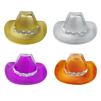 Eye-catching Crystal Cowboy Hats Bride Hat Panama Hat for Bachelorette Party Cowboy Hats for Club Stage Shows