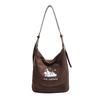 New brown leopard print armpit bag cute cat student class bag women's leisure large capacity shoulder tote bag