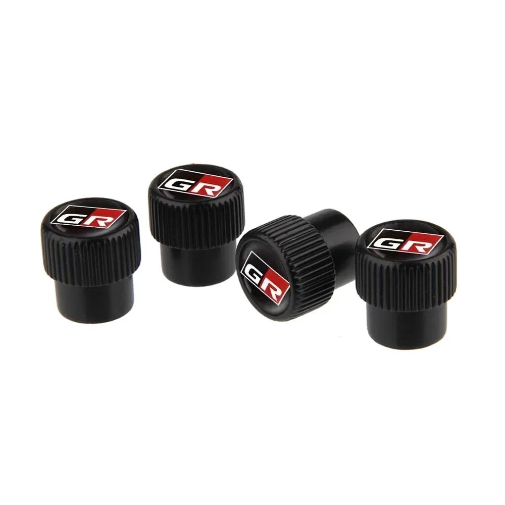 ANS1 4pcs Car Wheel Tire Valve Caps Dustproof for Toyota GR Sport Gazoo Camry Corolla Hilux Tacoma Aqua Avensis CHR Prius Yaris Rav4