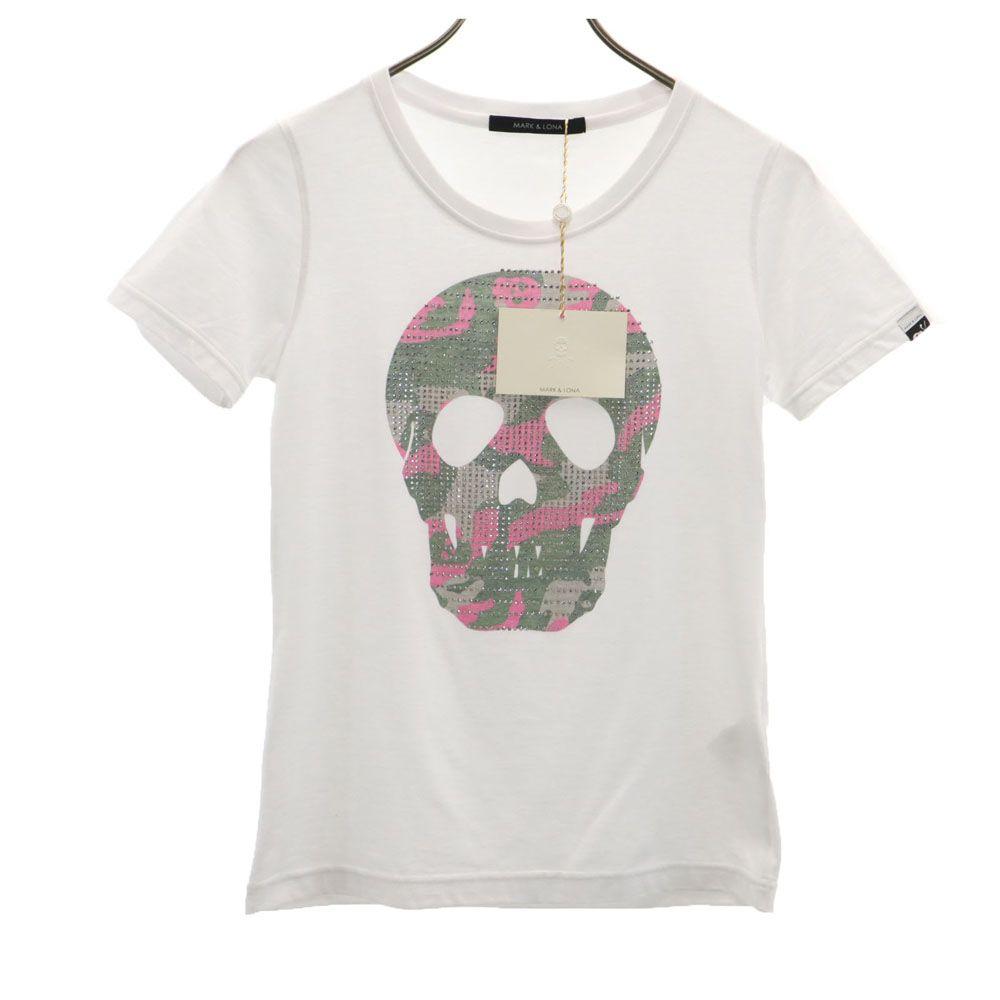 

MARK&LONA сделано в Японии Футболка с коротким рукавом M белая Череп Женская Б/У