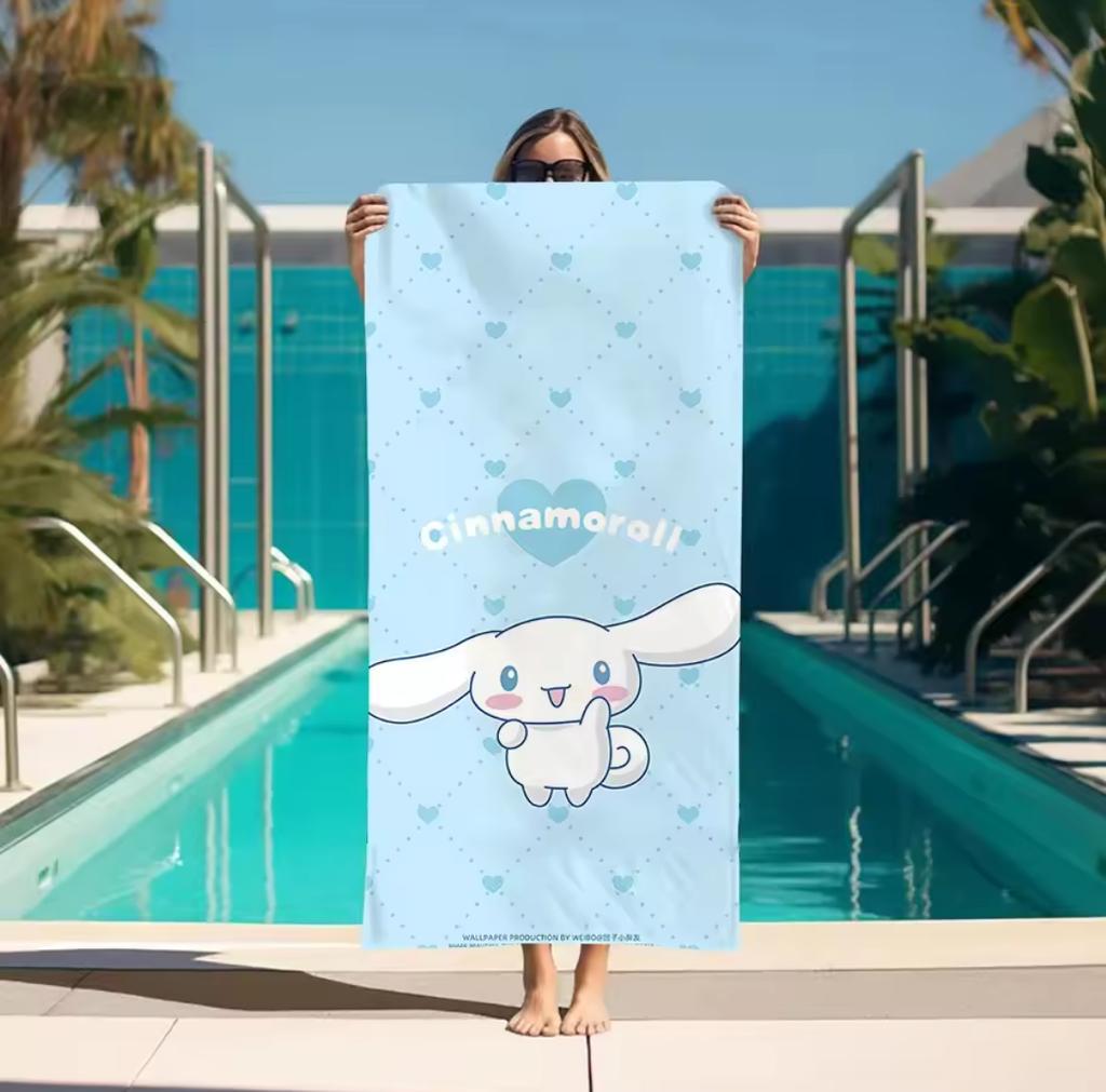 Beach Towels Bathroom Accessories Cinnamorol Turban for Hair Quick Drying Large Bath Towel Personal Care Sauna Spa Home Gym Set