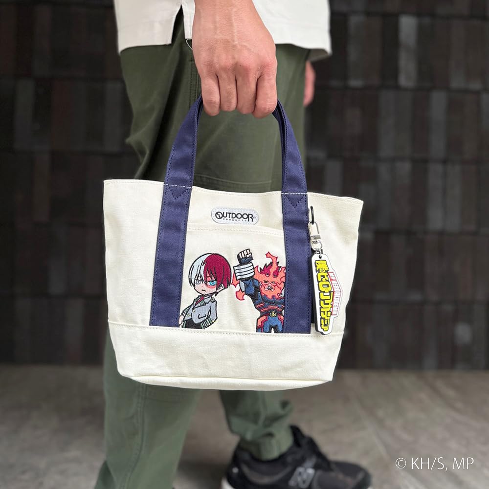 Hero Academia x OUTDOOR Mini Character Tote Bag with Keychain Shoto Todoroki x Endeavor ODHA11 Shiro [My PRODUCTS] -