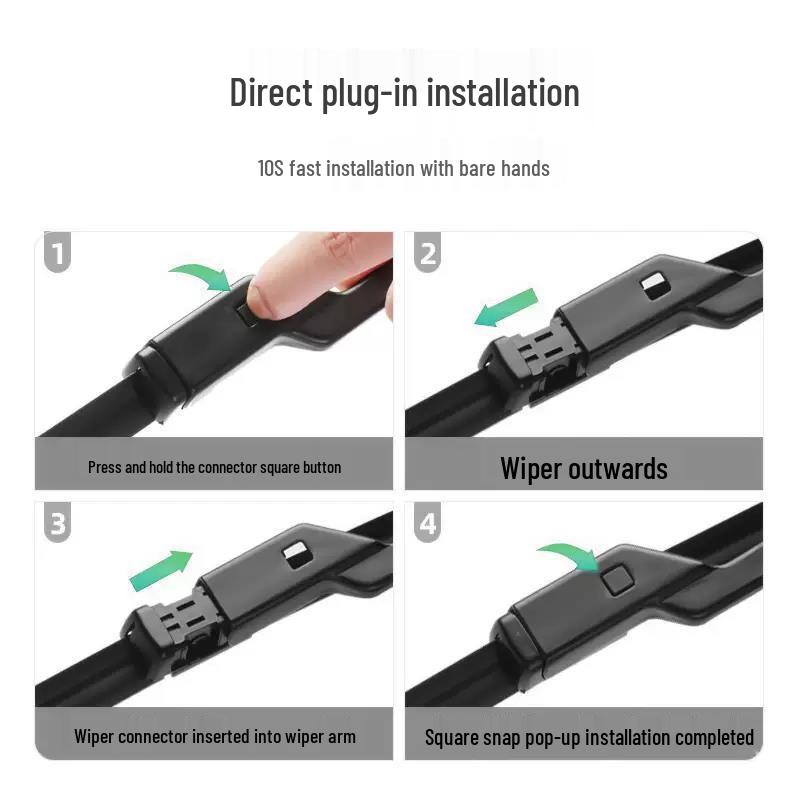 Compatible with Chery Fengyun A9L 25" Rubber Strip Frameless Silent Wiper Blades - Model 2025 Car Accessories.