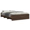 Bed Frame Brown Oak Look 135 X 190 Cm Engineered Wood