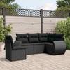 Vidaxl 5-Cz. Set da Salotto per Giardino, Cuscini, Rattan Nero PE