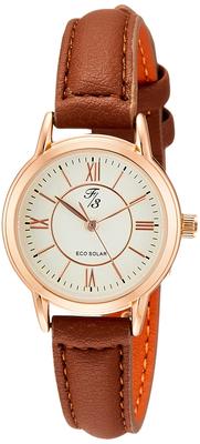 ALIAS F3 Solar Analog Waterproof Watch with Leather Strap FP009BR2S Brown Women's