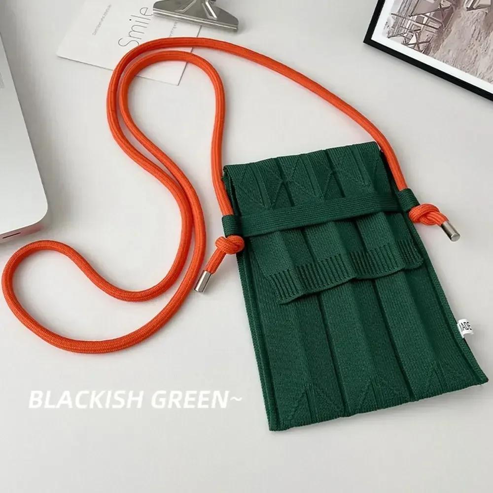 Coin Purse Small Messenger Bag Organ Pleated Knitting Female Handbag Mobile Phone Bag Crossbody Bags Women Shoulder Bag