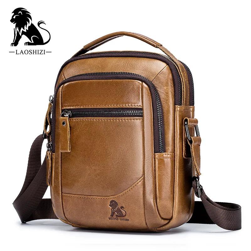 Genți Tote pentru Bărbați din Piele Naturală Nouă Modă Geantă Messenger din Piele pentru Bărbați Genți Crossbody Solide Genți de Umăr de Afaceri pentru Bărbați