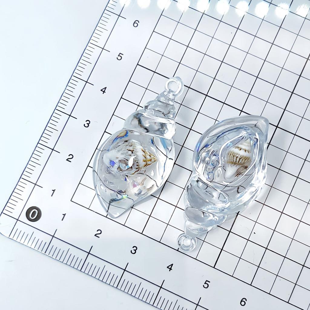 DW91 5pcs Transparent Luminous Acrylic Conch Charms Colorful Pendant DIY Jewelry Making Necklace Earrings Keychain Accessories