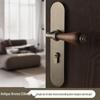 Mid-Century Silent Magnetic Bronze Door Handle with Lock for Indoor Wooden Bedroom Doors