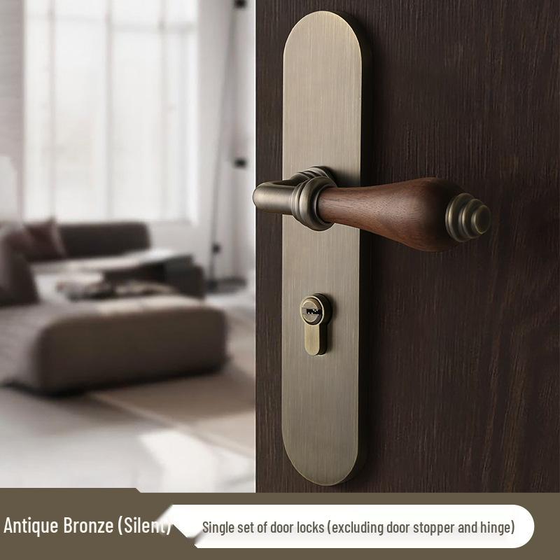 Mid-Century Silent Magnetic Bronze Door Handle
