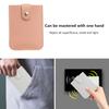Faux Leather Card Holder Large Capacity Pull-out 6 Slots Solid Color Button Slim Minimalist Portable Business Card Bank Card Driver