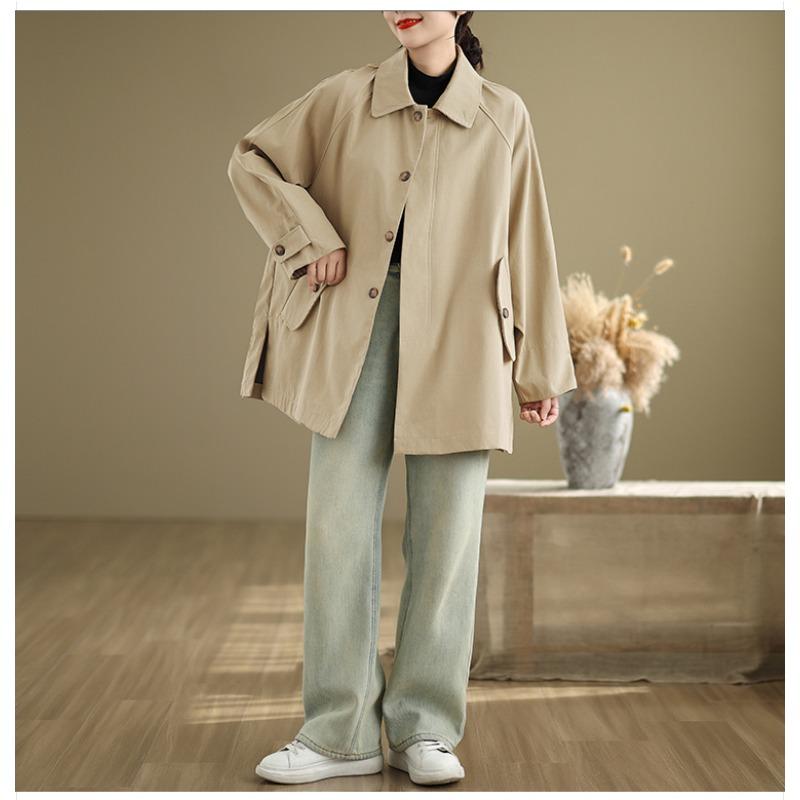 DIMANAF 2025 New Autumn Winter Women Plus Size Coats Jackets Thick Loose Casual Lady Outerwear