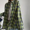 Autumn Plus Plaid Shirt Long Sleeved Lapel Button Loose Casual Shirt Blouses & Shirts