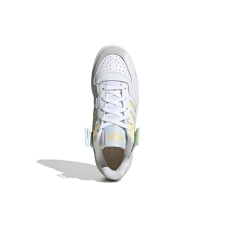 Adidas Originals Forum Exhibit Leather Comfortable Low-Top Sneakers Women Sneakers White Yellow GX2160