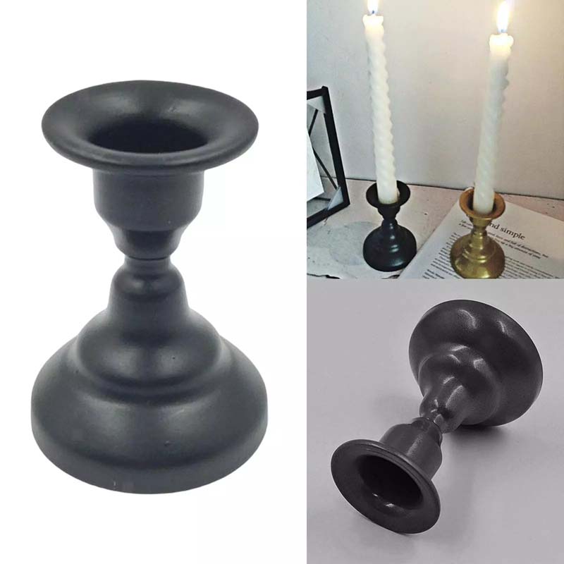 2x Iron Candles Stick Holder Candle Stand Simple Candle Holder for Pillar
