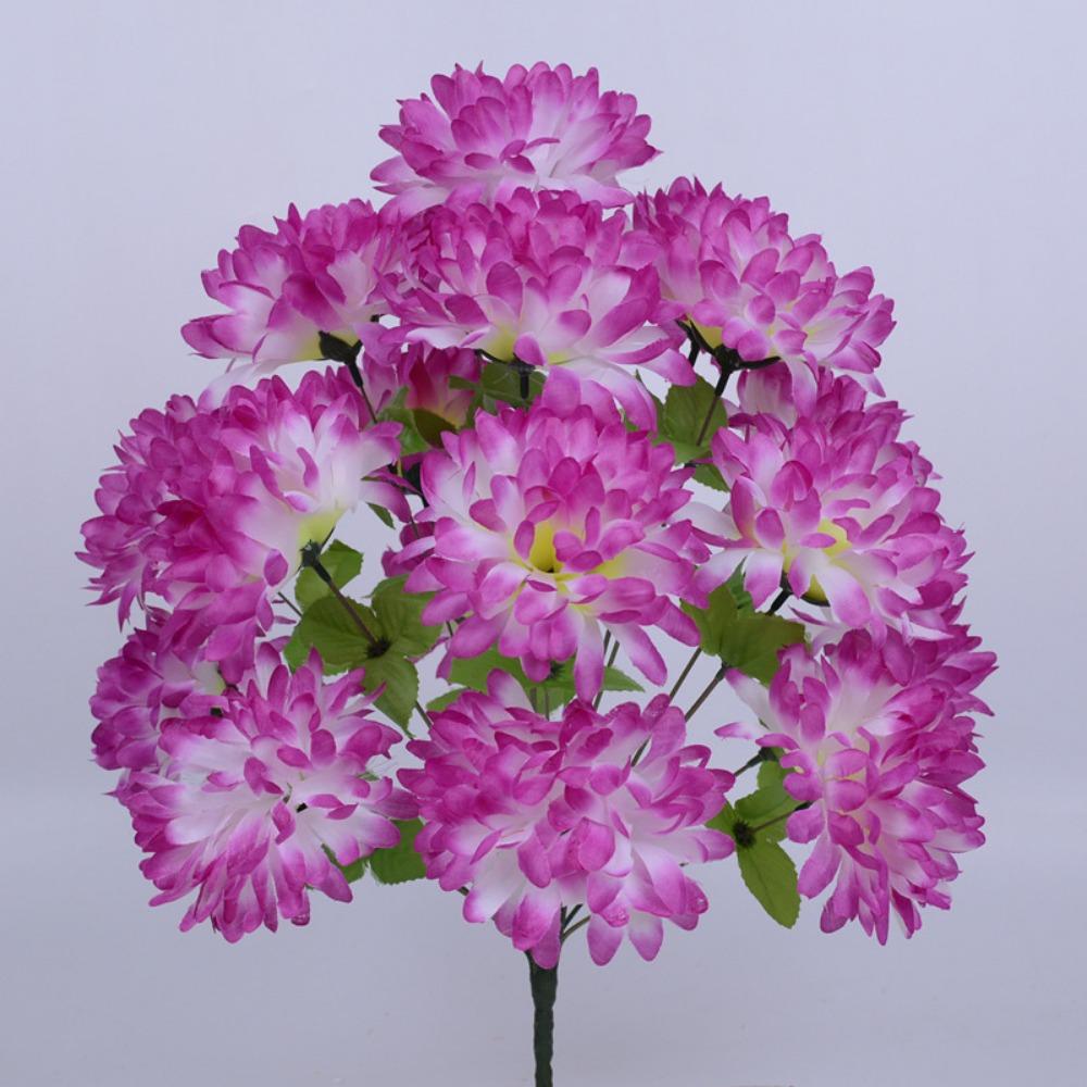 

18 Heads Simulated Chrysanthemum Colorful Mini Qingming Festival Holiday Flower Plastic Photography Photo Gift фіолетовий