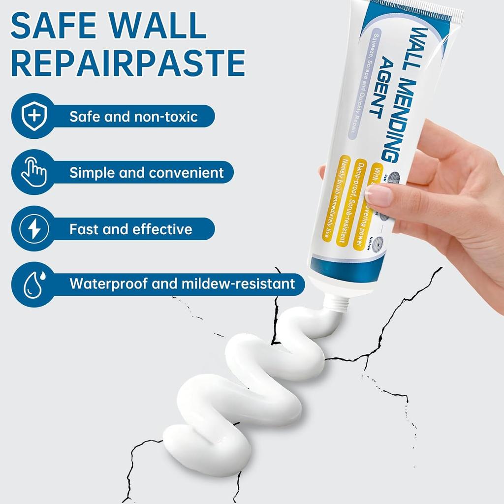 Drywall Repair Kit,Wall Mending Agent with ScraperDrywall Patch Repair Kit with Spackle Paste,Wall Hole Filler Putty for Filling Cracks & Holes