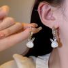 925 Silver Bunny Earrings with Cat's Eye Stone - Trendy Light Luxury