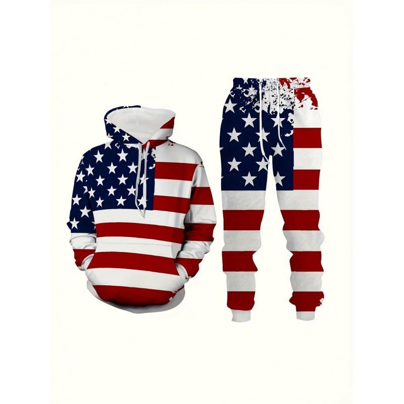 Fashion Skull 3D Print Hoodie Sweatpants Set Men