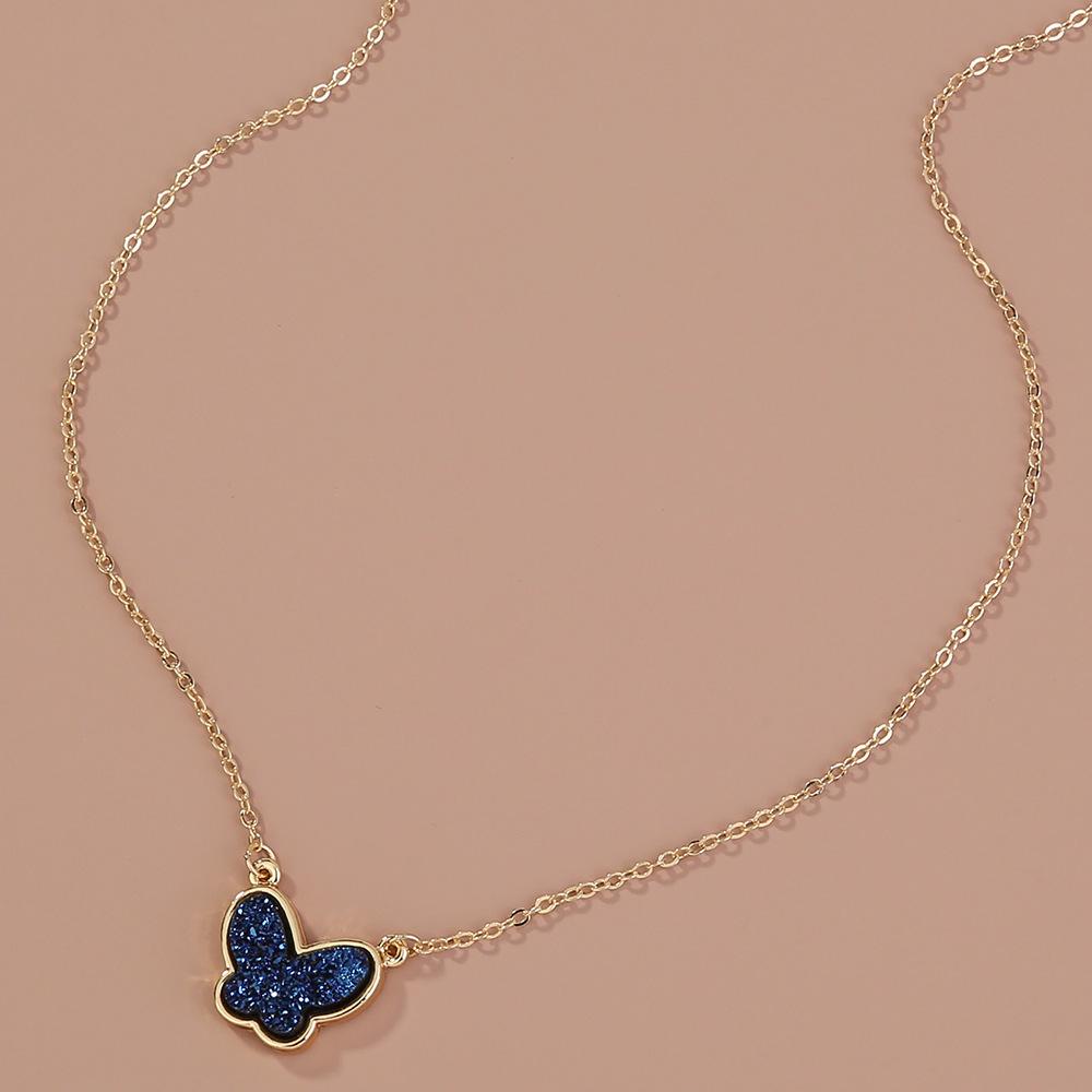 European & American Style Irregular Butterfly Pendant Necklace - Women's Versatile Simple Clavicle Chain