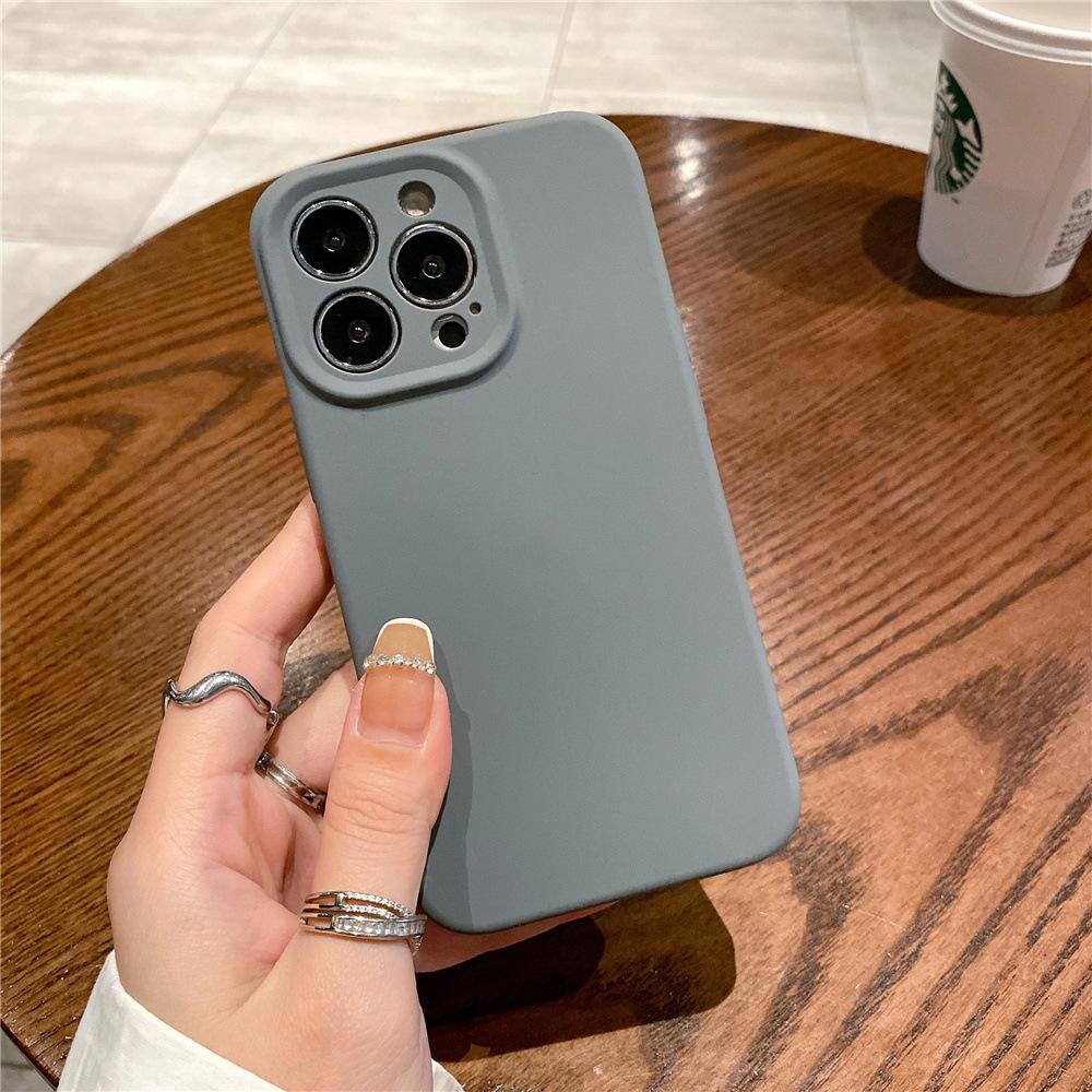 Liquid Silicone Gel Is Suitable for Apple 14ProMax Phone Cases, IPhone13 Anti-drop 12 Simple Pm Protective Cases