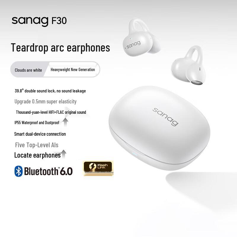 SANAG F30 Open-Ear Clip Bluetooth Headset
