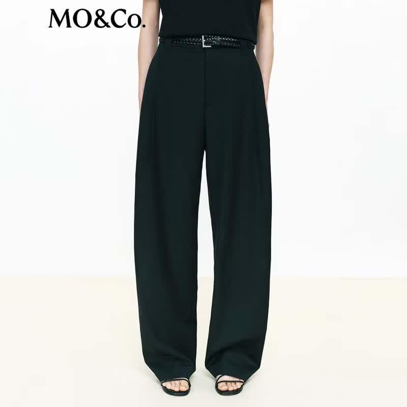 MO&Co. Women's Mid-Waist Tailored Curved Pants
