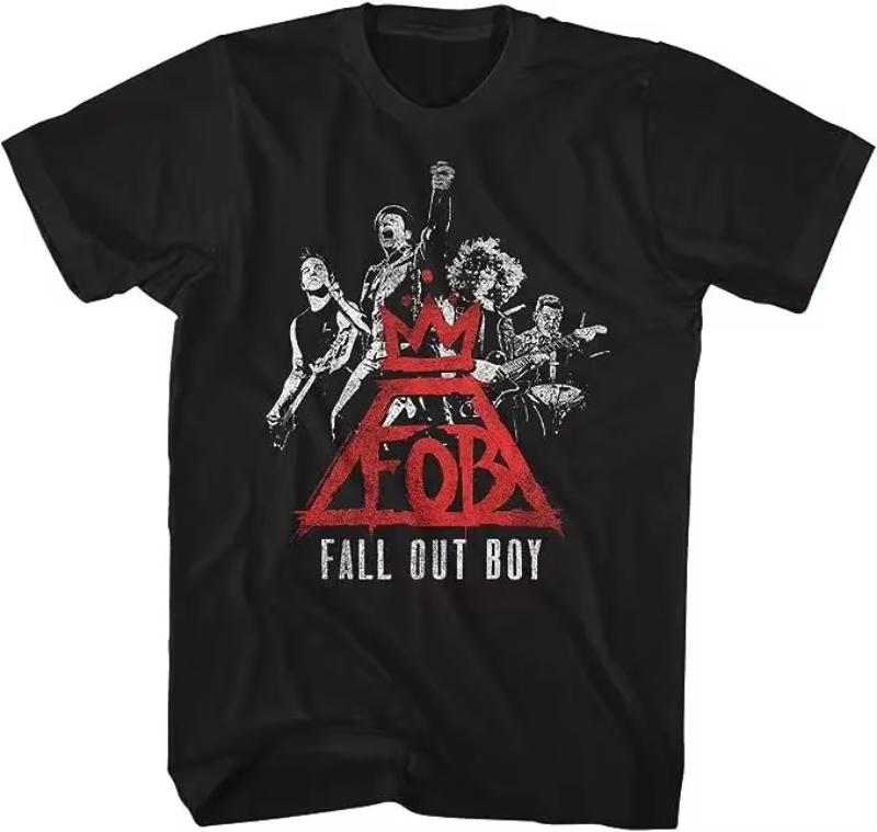 Autumn Boys Disband Boys Rock Top Casual Loose Print Short Sleeved Retro High Street Summer Classic Tshirt