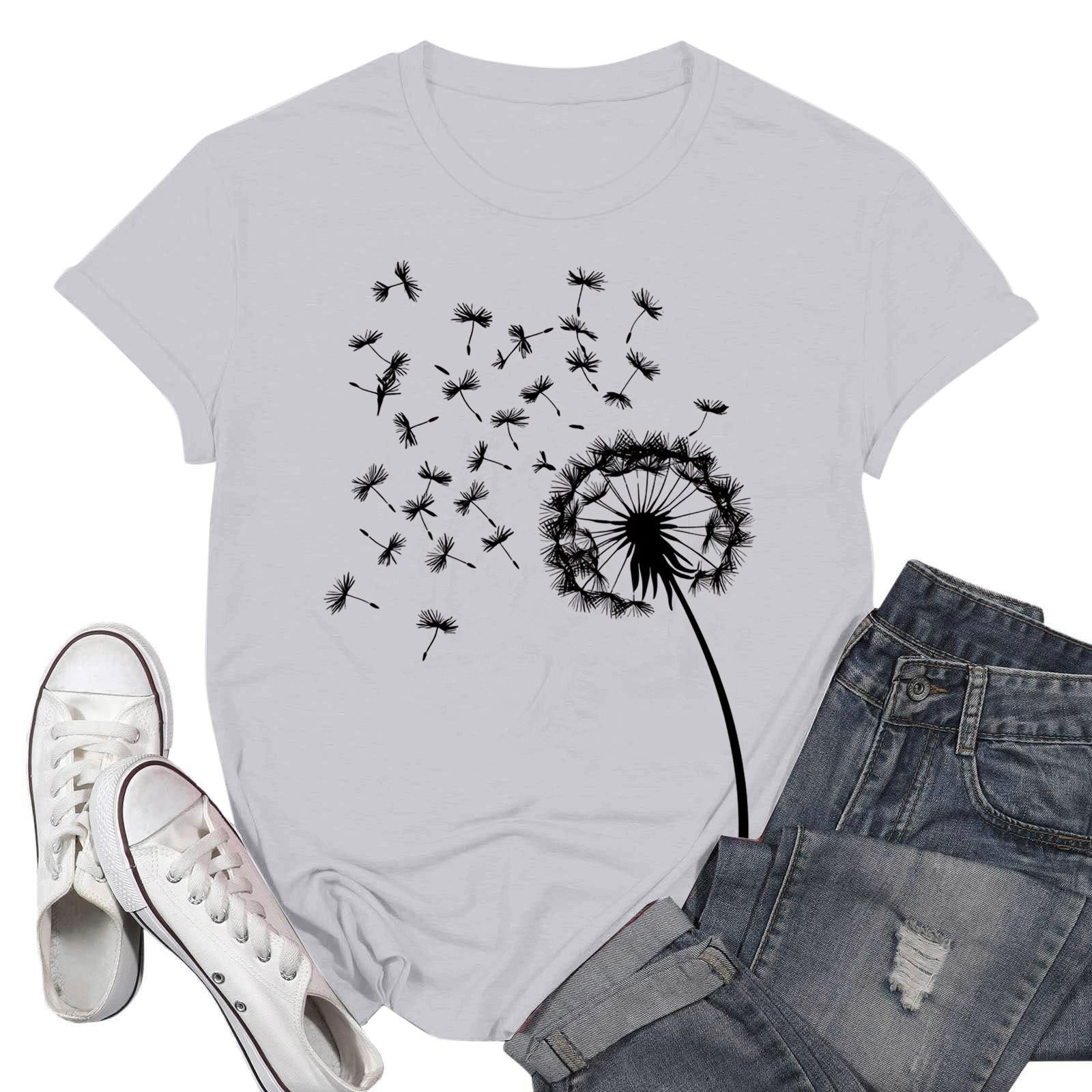 

Женские модные повседневные пуловеры с короткими рукавами и круглым вырезом с принтом M белый