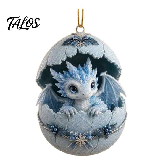 Christmas Tree Hanging Decoration Baby Dragon And Egg Ornament, 2D Flat Acrylic Fantasy Ornament Decoration, Pendant for Xmas Tree, Home Party