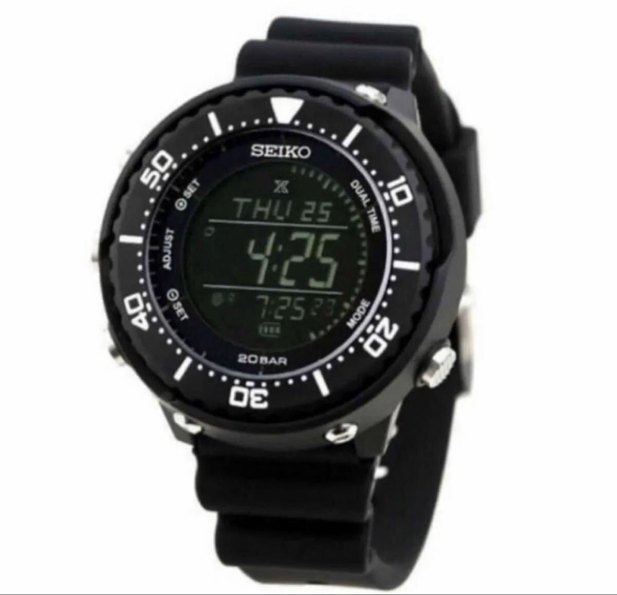 [Б/У] Seiko Prospex LOWERCASE SBEP013 Солнечные Цифровые Часы Черные Fieldmaster 200м Новые