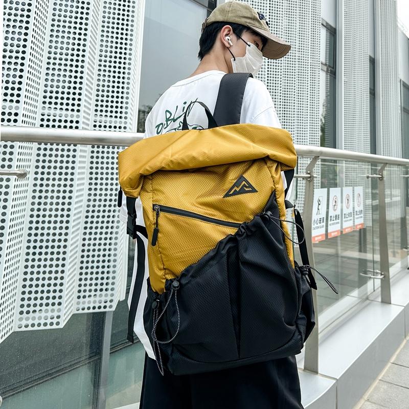 Color Block Backpack Travel Sports Mountaineering Luggage Bag Computer Bag Large Capacity Student Schoolbag