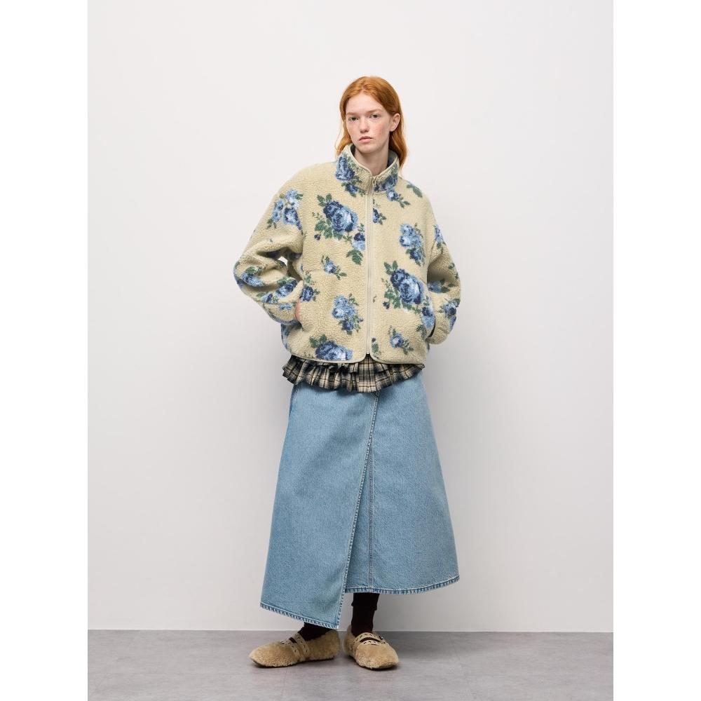 Gu By Uniqlo Fleece Jacket Flower By Rokh