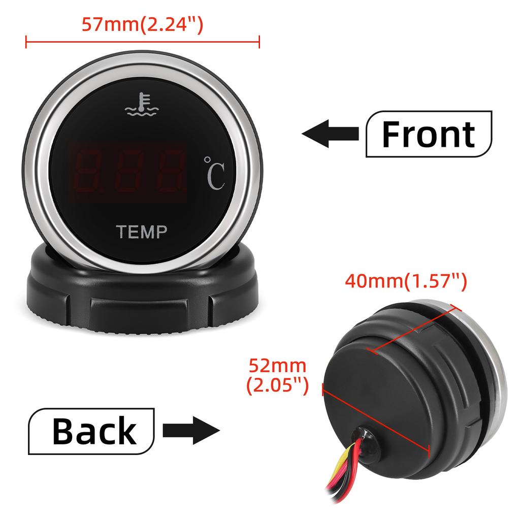 52m Digital Oil Pressure Gauge With 0-1.0 Mpa Oil Press Sensor 1/8 NPT Oil Press Meter +Flashing Alarm For Car Truck 12V/24V
